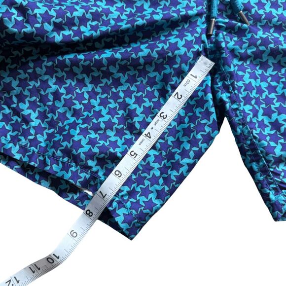 Beach Bros. Men's Star Print Elastic Waist Lined Swim Trunks‎ Blue Purple Medium - Picture 8 of 10